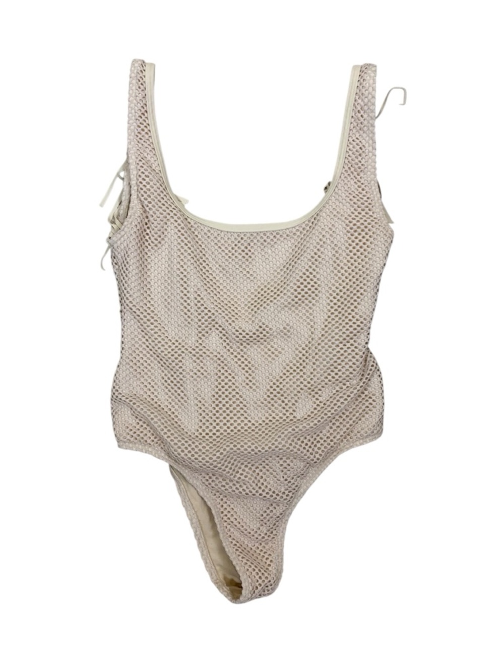 Rip Curl One Piece Swimsuit Beige Mesh Fringe Boho Festival High Cut S